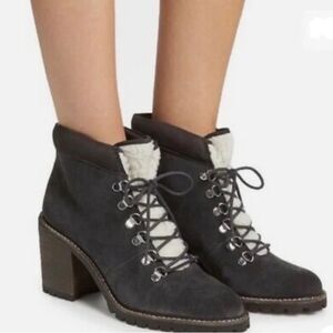 Dolce Vita Post Faux Shearling Trimmed Hiking Boots Womens Shoe Size 8.5